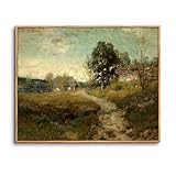 hyidecorart Vintage Leinwand Bilder mit Rahmen Holz, 30x40 cm Wandbilder Wohnzimmer Natur...
