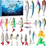 Angel Adventskalender 2024, 24 Köder Set Adventskalender Angeln, Angler Adventskalender...