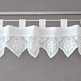 heimtexland Häkelgardine in weiß Landhaus Scheibengardine HxB 30x150 cm mit...