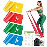 GYMERK Fitnessbänder Set 4er, 1.8M Fitnessband, 4 Widerstandsstufen mit...