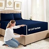 Empyrean Bedding Extra tiefe Spannbettlaken für Doppelbett, XL, 61 cm, mit 2...