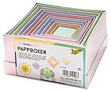 folia 3119 - Pappboxen im Eckig Design, in Pastellfarben, 12 Stück, in...