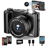 Digitalkamera 4K Fotokamera Autofocus Digitalkamera mit Dual-Kameras, 16X Zoom,...