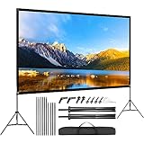 VISULAPEX 120' Leinwand Beamer mit Stand HD 4K, 16: 9, 160°Betrachtung Leinwand Beamer...