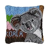 ROCKY&CHAO Knüpfteppich Zum Selber Knüpf-Sets mit Kissen knüpfen-Set 43x43cm...