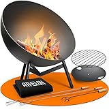 ATHELON® Feuerschale [Ø 60 cm] - wetterfeste Feuerstelle Outdoor aus Stahl...