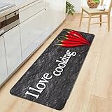 Alishomtll Läufer Flur Teppich rutschfest 60x180cm Küchenläufer Anti-Rutsch Waschbar...