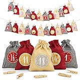 Adventi® Adventskalender zum Befüllen [24 Stück] Weihnachtskalender 2024...