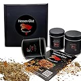 Hessen Glut Probier Box mit 3 BBQ Gewürzen - Spare-Ribs Rub Kirsche, Zimt, Flammlachs Rub...