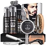 Bartroller,Bartpflege Set Mit Bart Roller Bartwuchsmittel Männer Commzon...