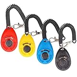 Diyife Hunde Clicker, 4 Stück Trainings-Clicker mit Handschlaufe, Klicker mit Großem...