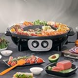 Food Party 2 in 1 elektrogrill und hotpot rauchfrei Electric Smokeless Grill and...