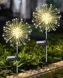 Joysing Gartendeko Solar Gartenleuchte Außen, 2 Stück 120 LED Solarleuchten...