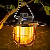 Blukar Campinglampe Aufladbar, Retro Camping Laterne-Stufenlos Dimmbar...