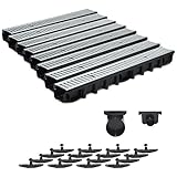 8m Entwässerungsrinne Terrassenrinne Stahlrost verzinkt komplett SET, System A15 98mm