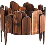 200cm Länge 20cm Höhe Rollborder Flexibler Holzzaun, LAVANE Braun Kiefernholz...