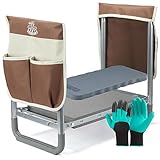 DEERFAMY Kniebank für Gartenarbeit, Garten-Kniebank klappbar Gartenhocker bis 170 kg,...