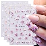 JMEOWIO 3D Nagelsticker Blumen Nail Art Sticker Selbstklebend Nagelaufkleber 5D...