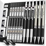 Nicpro 6 Stück Druckbleistifte Set, Metall Mechanische Bleistifte 0,5 mm, 0,7 mm, 0,9 mm,...