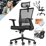 KESSER® Bürostuhl Ergonomisch mit verstellbaren Armlehnen | Drehstuhl mit...