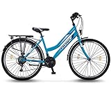 Talson 24 Zoll Mädchenfahrrad 21-Gang Shimano Drehgriffschaltung Türkis mit Beleuchtung...