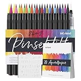 int!rend 24 Aquarellstifte Pinselstifte - Brush Pen Set - 2 Wasserpinselstifte - 20...