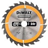 Dewalt Bau-Kreissägeblatt für Handkreissägen (152/20, 24WZ, für schnelle...