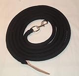 Pferdeseile_DE Bodenleine Bodenseil 4 Meter schwarz Baumwolle mit Boltsnap und...