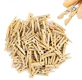 100 Stück Mini Wäscheklammern - Nachhaltiges Holz - Miniklammern - Kleine Holzklammern...