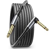 JSAUX 6.35mm Gitarrenkabel 3M, Instrumentenkabel Kompatibel mit E Gitarre, Bass,...
