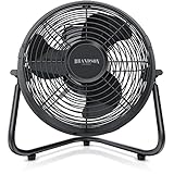 Brandson - Windmaschine Retro Stil - Ventilator Design schwarz - Tischventilator 32 Watt -...