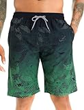 APTRO Herren Badehose Freizeit Short Schnelltrocknend Badeshorts Grün BS023 L