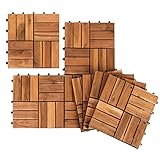 Herrselsam Holzfliesen Terrassenfliesen, 30x30 cm Holzfliesen aus Akazien Holz,...
