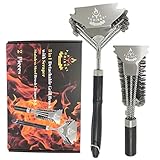 Grillbürste,2 Packs Reinigungsbürste,BBQ Edelstahl Reinigungsbürste 18' mit...