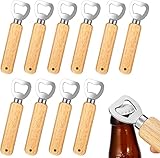 Flaschenöffner, 10 Stück Natur Holzgriff Bier Flaschenöffner mit Tragbare...