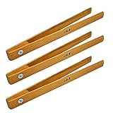 Uulki | 3-TLG. Set BBQ Zangen aus Kirschholz 30 cm lang – Holzzange...