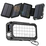 Solar Powerbank 45,800mAh, Solar Ladegerät mit 4 faltbaren Panels und Camping...