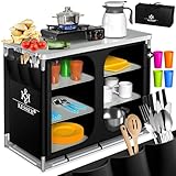 KESSER® Campingküche | Inkl. Tragetasche & Becherset | Campingschrank Faltschrank | mit...