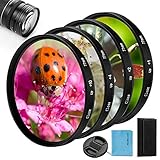 77mm Close-up Nahlinsen Filter Kit,Fotover 4 Stück(+ 1, 2, 4, 10) Makrolinsen...