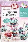 RUF Einhorn Cupcakes, Backmischung für kleine Törtchen mit bunter Tortencreme und...