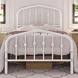 Yaheetech Bettrahmen 90 x 200 cm, Vintage Metallbett mit kronenförmigem...