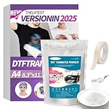 DTF Transferfolie Papier-Set, A4(29.7cm x 42cm)-35 Blatt Premium doppelseitig Matt Klar...