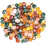 rokrist Mix Edelstein Set, Natural Steine in Verschiedenen Größen, Bunte Trommelsteine...