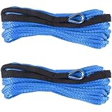 LOISGOO 2Stück 3/16 x 50 7700 Lbs Synthetisches Windenleitungs Kabel Seil mit Schutz...