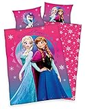 Disney Kinder Bettwäsche Frozen - Die Eiskönigin 40 x 60 cm 100 x 135 cm Baumwolle mit...