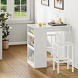 YITAHOME Bartisch mit Barhocker Set, Bartisch 3 Teilig, Esstisch mit 2 Hocker 3...