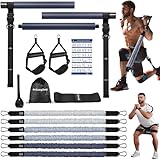 ALongSong Fitnessbänder Pilates Bar Set mit Widerstandsbänder 30-360lbs,...
