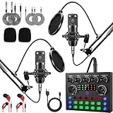 Podcast Mikrofon Bündeln für 2, ALPOWL Audio-Interface mit Nierencharakteristik BM800...