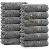 NatureMark Gästetücher – 12er Pack (30x50 cm), 100% Baumwolle, Oeko-Tex Zertifiziert,...
