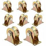 8 Stück Umlenkrollen für Seile, U-Nut-Stahl-Lenkrolle, Seilrollen, Schwerlastrollen,...